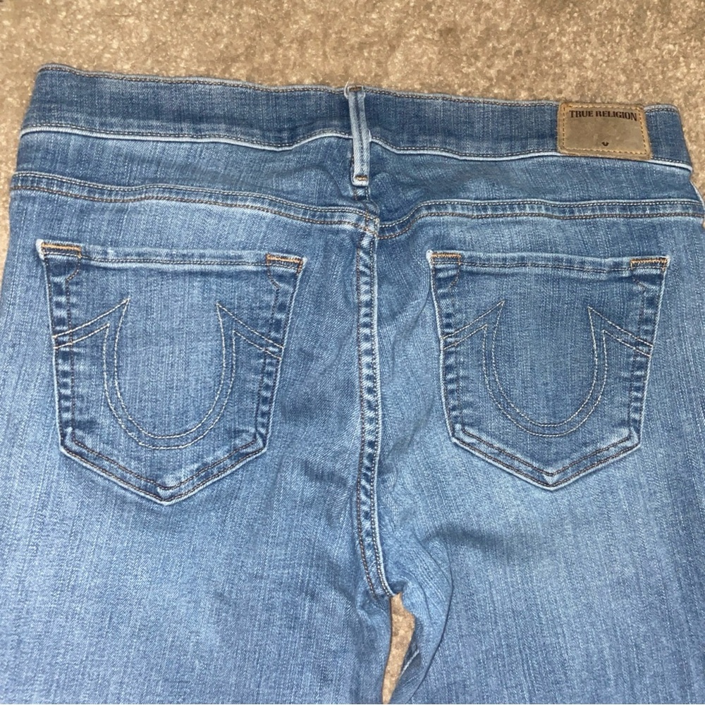 Womens straight leg mid rise True Religion denim jeans blue size 30
